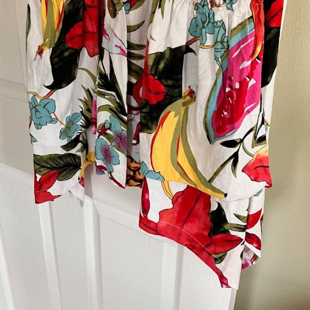 Women's tropical linen blend dress size M Resort vacation travel - Picture 4 of 6